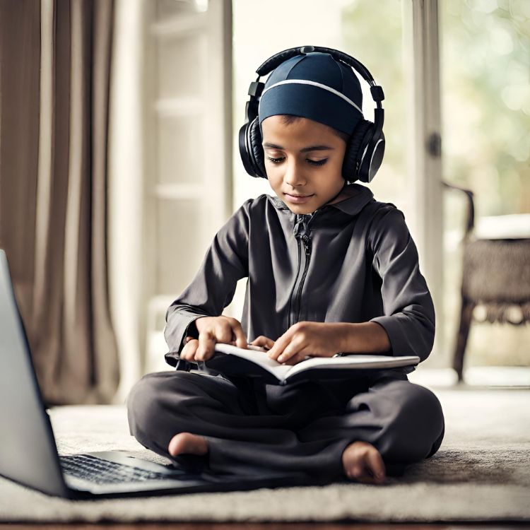 Child Studying Quran Online